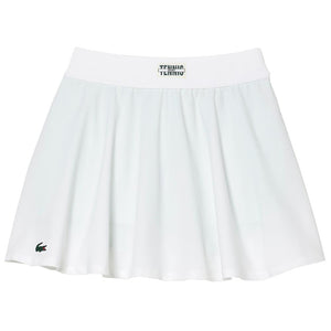 Lacoste Women's Pleated Back Tennis Skirt - White/Green