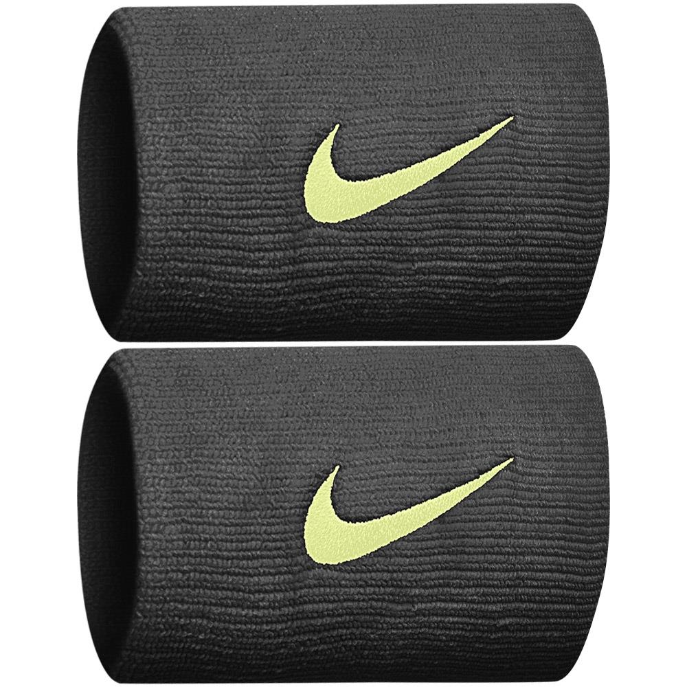 Nike Premier Doublewide Wristbands 2 Pack - Black/Lemon Twist