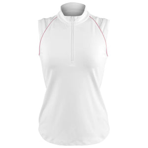 Lija Women's Hit Me With Your Best Shot Fluid Polo - White/Soft Pink