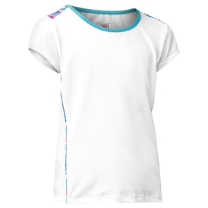 Fila Girls Blue Wave Cap Sleeve Top - White