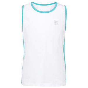 Fila Girls Full Coverage Tank - White/Blue Radiance