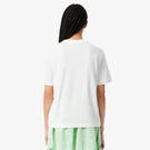 Lacoste Women's Crocodile Print Jersey Tee - White