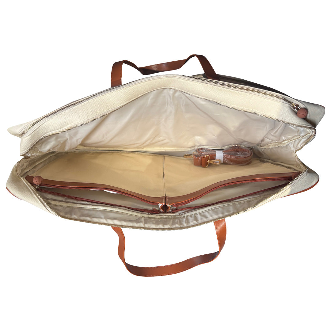 Insolette Victoria Duffle Bag - Cream/Brown