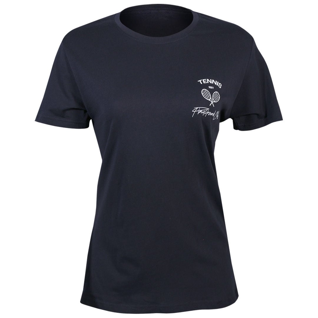 NBO Toronto Women's Playground Club Crossed Racquet Tee - Navy
