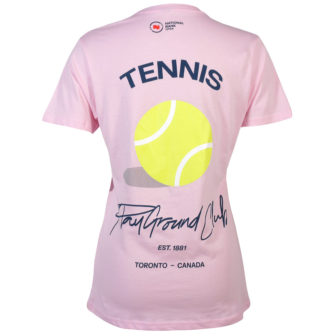NBO Toronto Women's Playground Club Crossed Racquet Tee - Pink