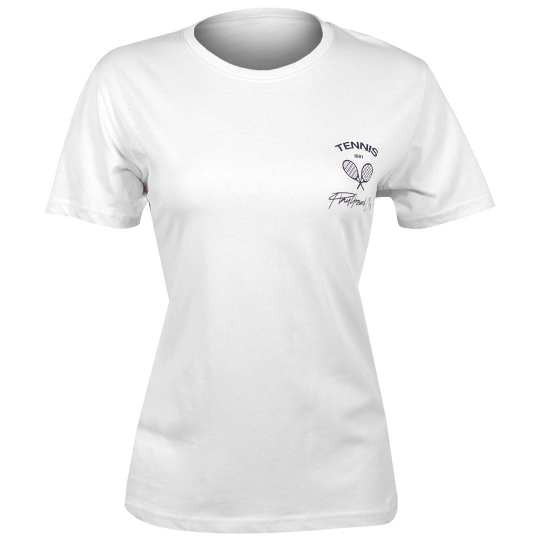 NBO Toronto Women's Playground Club Crossed Racquet Tee - White