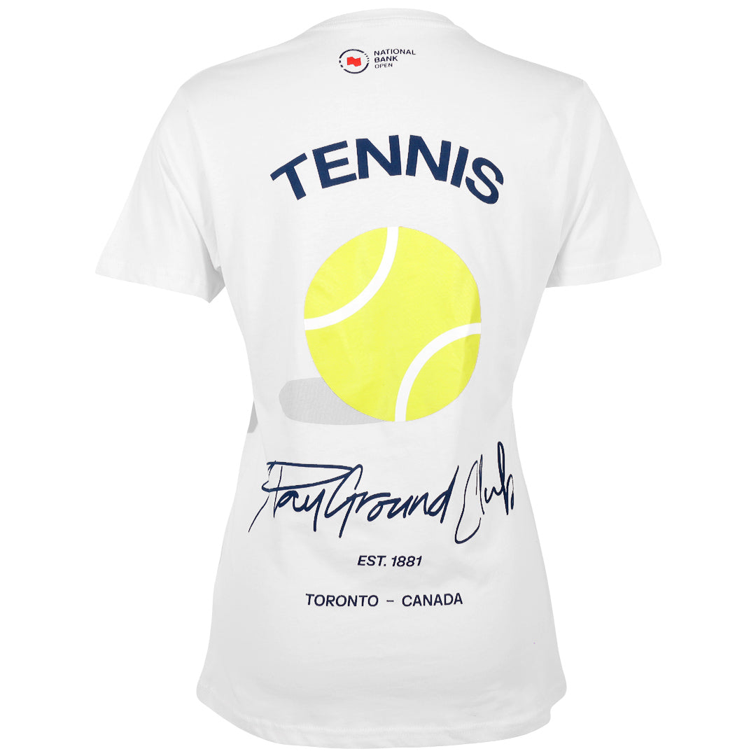 NBO Toronto Women's Playground Club Crossed Racquet Tee - White