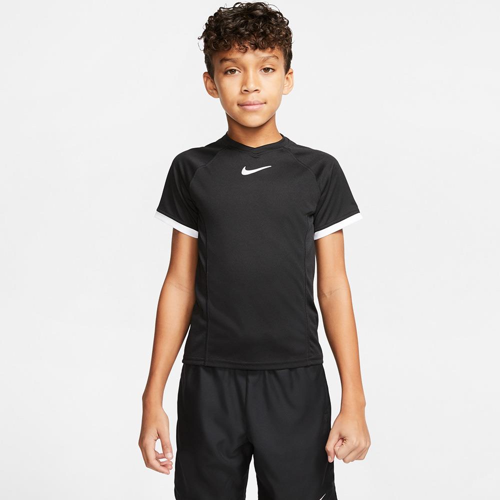 Nike Boys Nikecourt Dry Fit Short Sleeve - Black