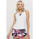 Lija Women's Love Story Plunge Tank - White/Gra