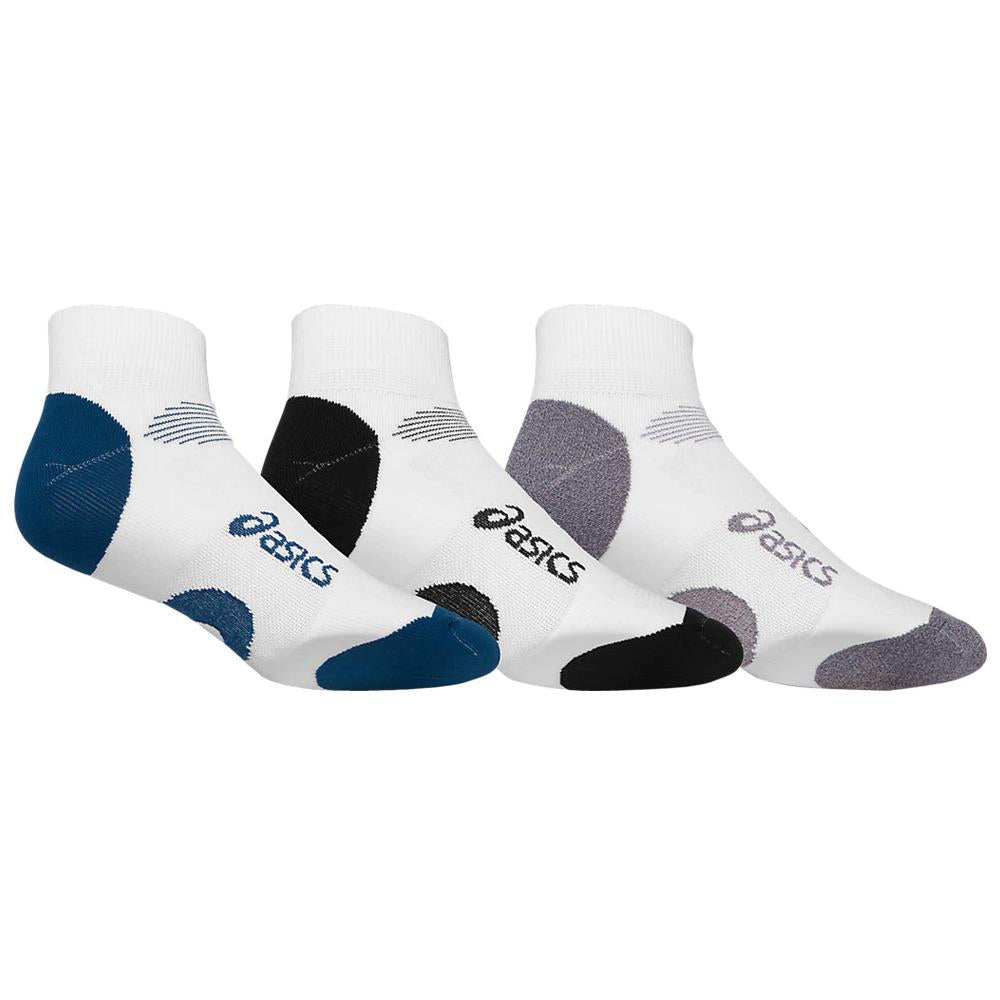 Asics Intensity Quarter 3 Pack Socks - White/Multi Colour