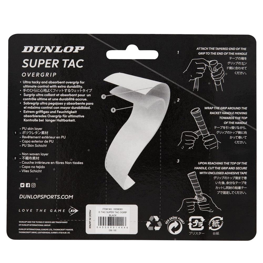 Dunlop Super Tac Overgrip - 3 Pack - Black