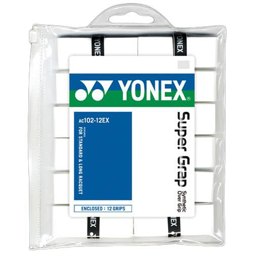 Yonex Super Grap Wet Overgrip - 12 Pack - White