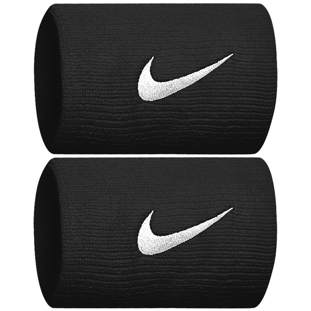 Nike Swoosh Doublewide Wristbands - Black/White