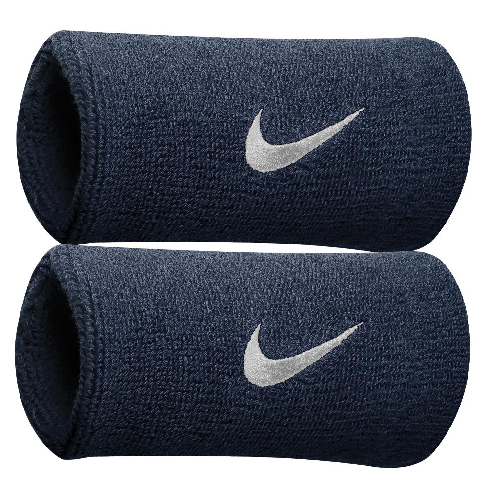 Nike Swoosh Doublewide Wristband 2 Pack Navy