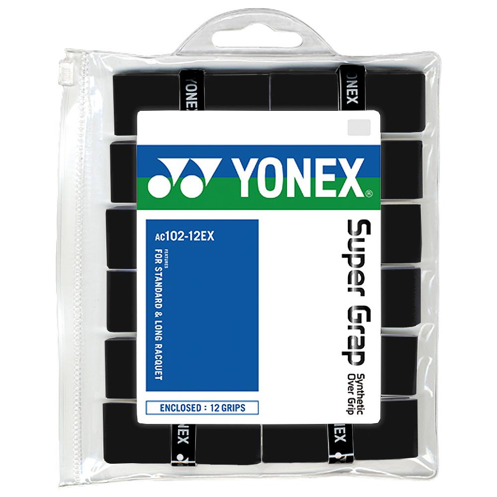 Yonex Super Grap Overgrip - 12 Pack - Black