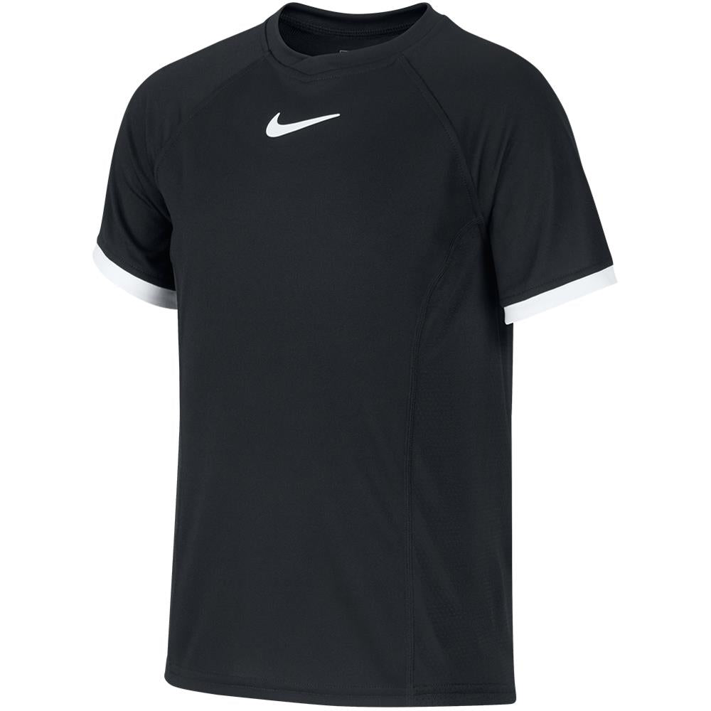 Nike Boys Nikecourt Dry Fit Short Sleeve - Black