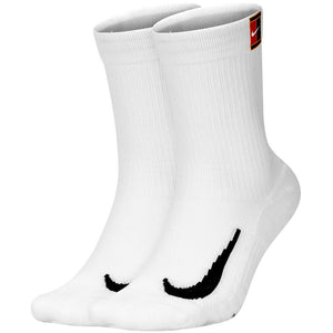 Nike Multiplier Cushioned Crew 2 Pack Socks - White