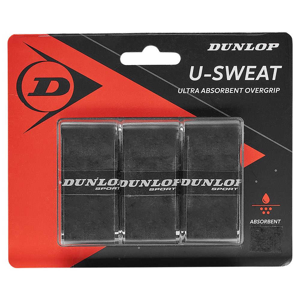 Dunlop U-Sweat Overgrip - 3 Pack - Black