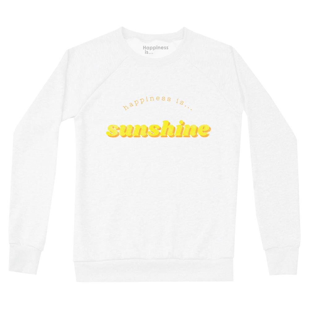 Happiness is... Women's Sunshine Sweatshirt - White/Yellow