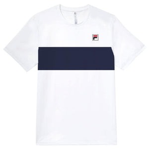 Fila Men's Essentials Short Sleeve Shirt - White/Fila Navy